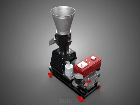 PELLET PRESS MILL MAKING MACHINE DIESEL FUEL ENGINE DIRECT DRIVE 3D Model