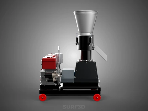 PELLET PRESS MILL MAKING MACHINE DIESEL FUEL ENGINE DIRECT DRIVE 3D Model