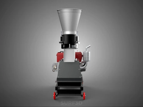 PELLET PRESS MILL MAKING MACHINE DIESEL FUEL ENGINE DIRECT DRIVE 3D Model