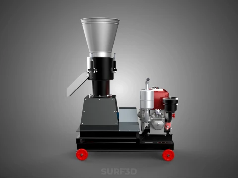 PELLET PRESS MILL MAKING MACHINE DIESEL FUEL ENGINE DIRECT DRIVE 3D Model