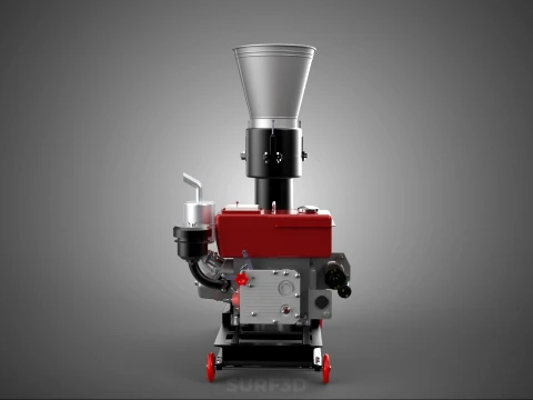 PELLET PRESS MILL MAKING MACHINE DIESEL FUEL ENGINE DIRECT DRIVE 3D Model