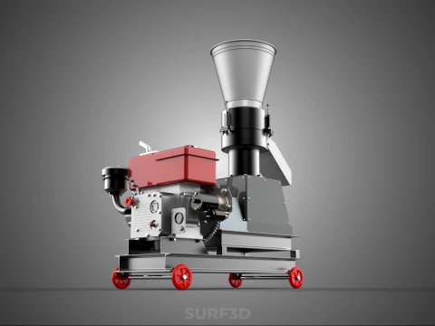 PELLET PRESS MILL MAKING MACHINE DIESEL FUEL ENGINE DIRECT DRIVE 3D Model