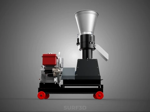 PELLET PRESS MILL MAKING MACHINE DIESEL FUEL ENGINE DIRECT DRIVE 3D Model