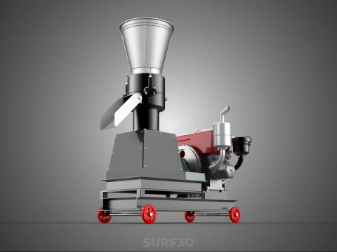 PELLET PRESS MILL MAKING MACHINE DIESEL FUEL ENGINE DIRECT DRIVE 3D Model