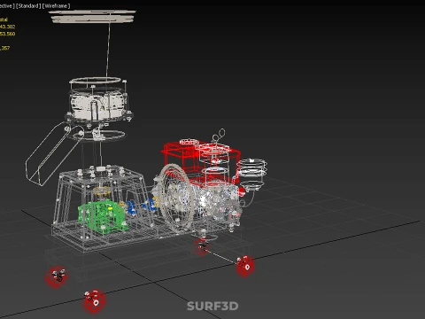 PELLET PRESS MILL MAKING MACHINE DIESEL FUEL ENGINE DIRECT DRIVE 3D Model