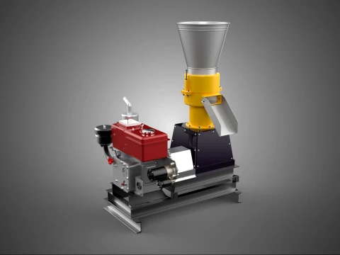 M&Aacute;QUINA DE MOINHO DE PRENSA DE PELLET M&Oacute;VEL MOTOR DIESEL PARTIDA EL&Eacute;TRICA Modelo 3D
