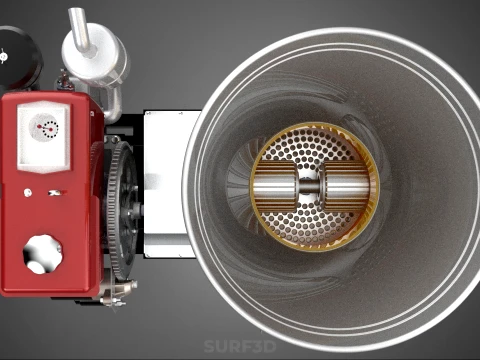MOBILE PELLET PRESS MILL MACHINE DIESEL ENGINE ELECTRIC STARTER 3D Model