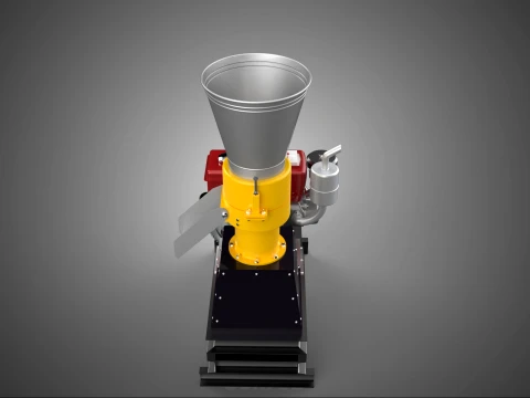 MOBILE PELLET PRESS MILL MACHINE DIESEL ENGINE ELECTRIC STARTER 3D Model
