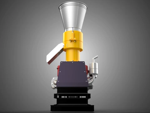 MOBILE PELLET PRESS MILL MACHINE DIESEL ENGINE ELECTRIC STARTER 3D Model