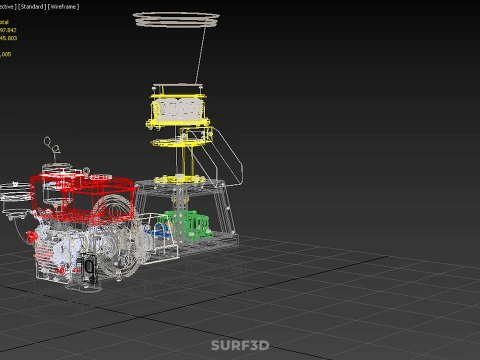 MOBILE PELLET PRESS MILL MACHINE DIESEL ENGINE ELECTRIC STARTER 3D Model