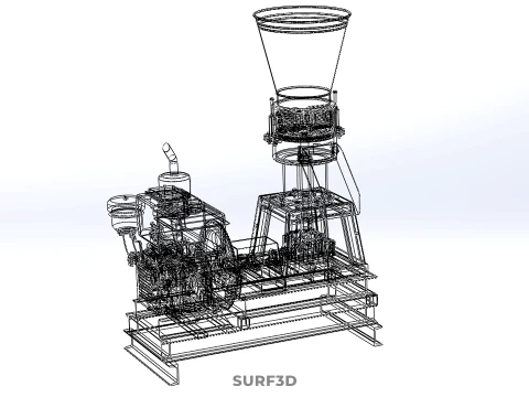 MOBILE PELLET PRESS MILL MACHINE DIESEL ENGINE ELECTRIC STARTER 3D Model