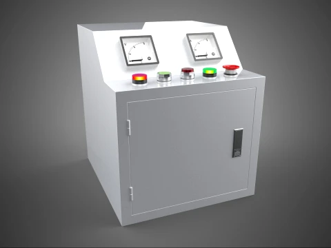 WIT ELEKTRISCH VERMOGEN BEDIENINGSPANEEL DOOS KAST VOLTMETER AMPÈREMETER 3D Model