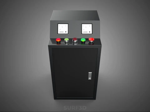 POWER DISTRIBUTION CONTROL PANEL BOX SWITCH BUTTON LED INDICATOR 3D Model