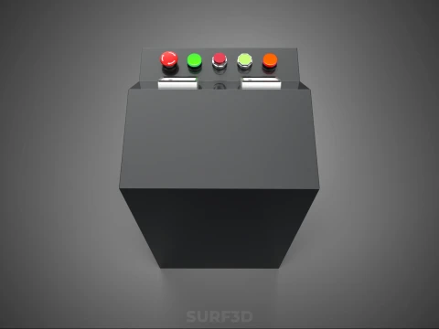 POWER DISTRIBUTION CONTROL PANEL BOX SWITCH BUTTON LED INDICATOR 3D Model