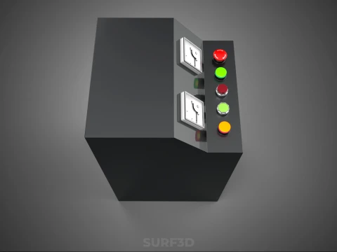 POWER DISTRIBUTION CONTROL PANEL BOX SWITCH BUTTON LED INDICATOR 3D Model