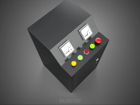 POWER DISTRIBUTION CONTROL PANEL BOX SWITCH BUTTON LED INDICATOR 3D Model