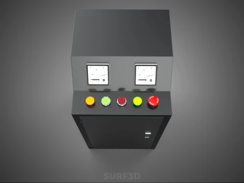 POWER DISTRIBUTION CONTROL PANEL BOX SWITCH BUTTON LED INDICATOR 3D Model