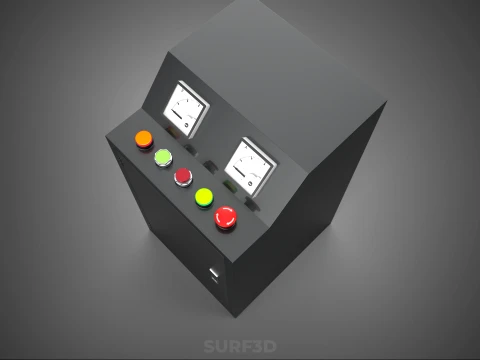 POWER DISTRIBUTION CONTROL PANEL BOX SWITCH BUTTON LED INDICATOR 3D Model