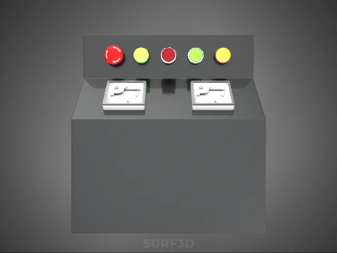 POWER DISTRIBUTION CONTROL PANEL BOX SWITCH BUTTON LED INDICATOR 3D Model