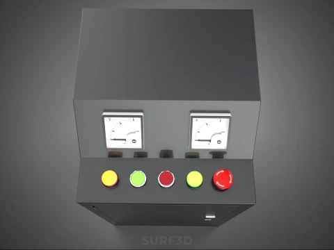 POWER DISTRIBUTION CONTROL PANEL BOX SWITCH BUTTON LED INDICATOR 3D Model