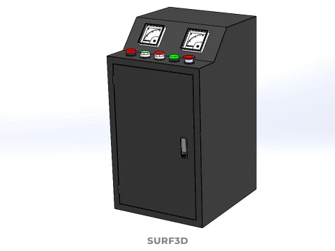 POWER DISTRIBUTION CONTROL PANEL BOX SWITCH BUTTON LED INDICATOR 3D Model