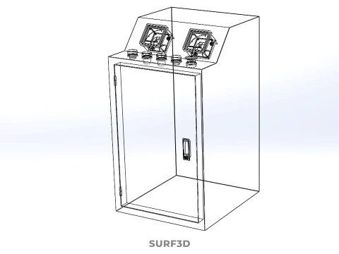 POWER DISTRIBUTION CONTROL PANEL BOX SWITCH BUTTON LED INDICATOR 3D Model