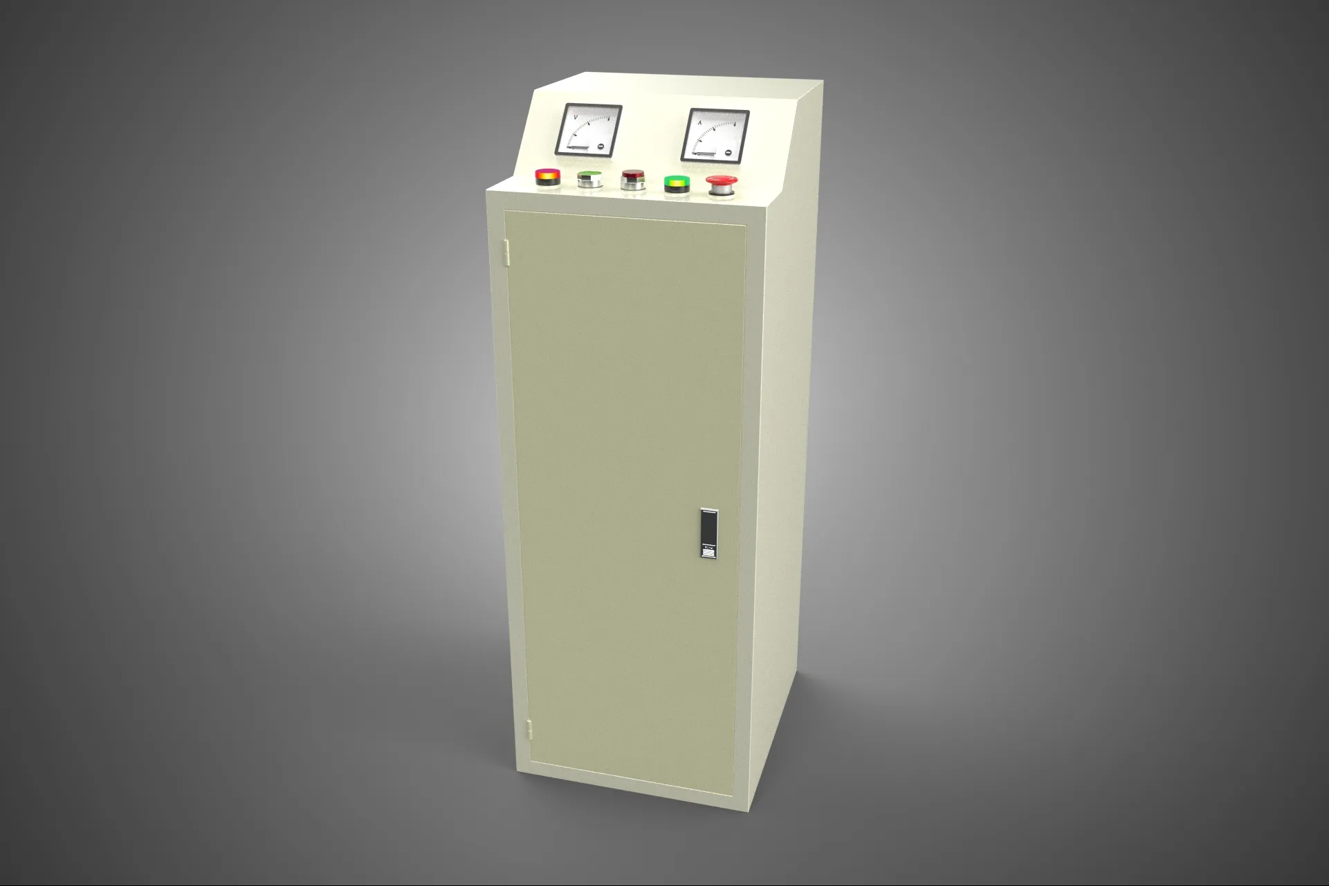 CONTROL PANEL BOX SWITCH PUSH BUTTON LED LAMP LIGHT RED GREEN IO 3D Model .c4d .max .obj .3ds .fbx .stl .blend