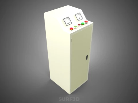 CONTROL PANEL BOX SWITCH PUSH BUTTON LED LAMP LIGHT RED GREEN IO 3D Model