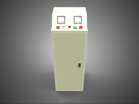 CONTROL PANEL BOX SWITCH PUSH BUTTON LED LAMP LIGHT RED GREEN IO 3D Model