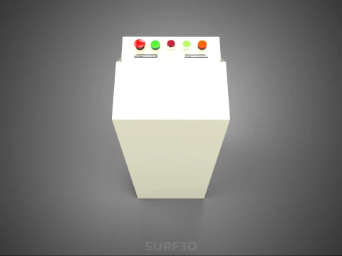 CONTROL PANEL BOX SWITCH PUSH BUTTON LED LAMP LIGHT RED GREEN IO 3D Model