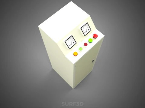 CONTROL PANEL BOX SWITCH PUSH BUTTON LED LAMP LIGHT RED GREEN IO 3D Model