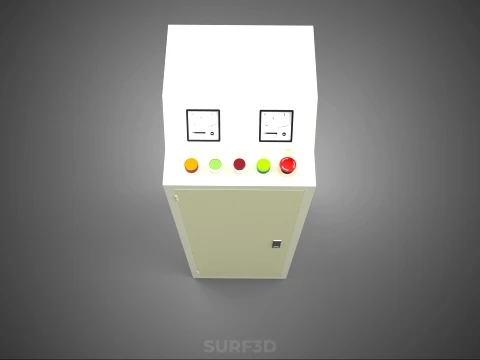 CONTROL PANEL BOX SWITCH PUSH BUTTON LED LAMP LIGHT RED GREEN IO 3D Model