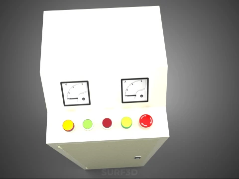 CONTROL PANEL BOX SWITCH PUSH BUTTON LED LAMP LIGHT RED GREEN IO 3D Model