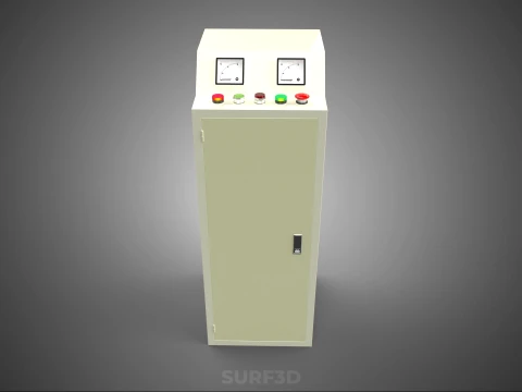 CONTROL PANEL BOX SWITCH PUSH BUTTON LED LAMP LIGHT RED GREEN IO 3D Model