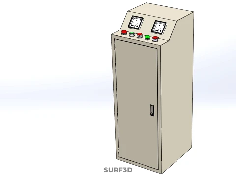 CONTROL PANEL BOX SWITCH PUSH BUTTON LED LAMP LIGHT RED GREEN IO 3D Model