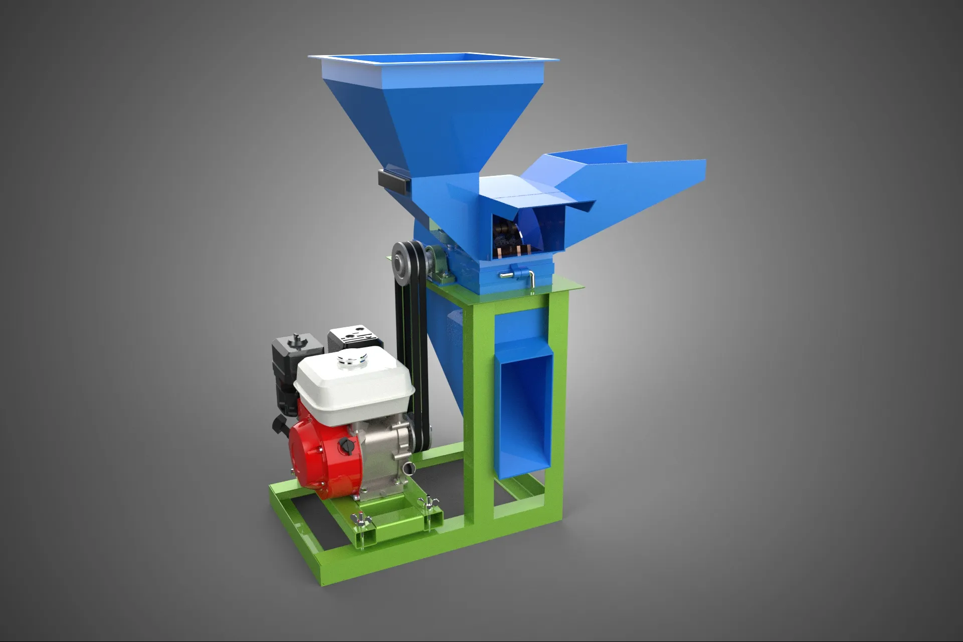 DOUBLE HOPPER CHOPPER CUTTER GRINDER HAMMER MILL MACHINE PETROL 3D Model .c4d .max .obj .3ds .fbx .stl .blend 