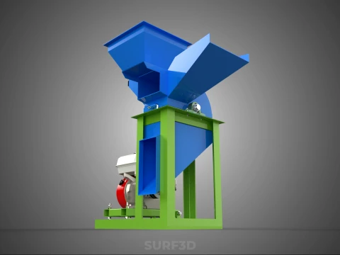 DOUBLE HOPPER CHOPPER CUTTER GRINDER HAMMER MILL MACHINE PETROL 3D Model