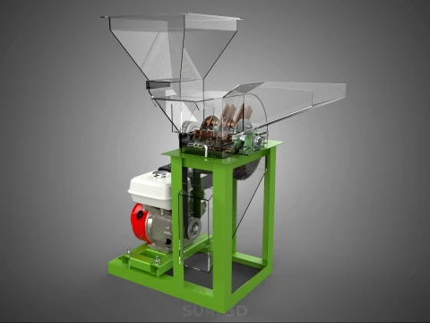 DOUBLE HOPPER CHOPPER CUTTER GRINDER HAMMER MILL MACHINE PETROL 3D Model