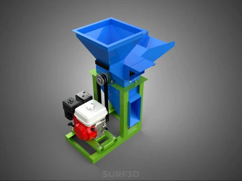 DOUBLE HOPPER CHOPPER CUTTER GRINDER HAMMER MILL MACHINE PETROL 3D Model
