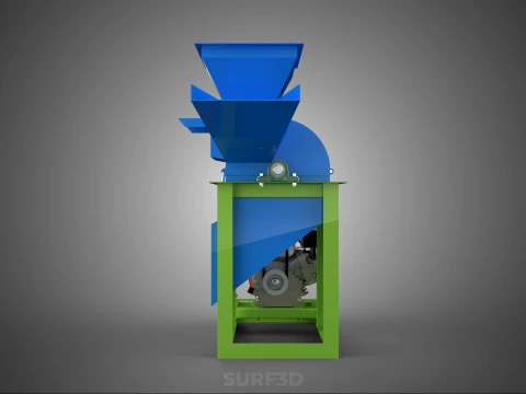 DOUBLE HOPPER CHOPPER CUTTER GRINDER HAMMER MILL MACHINE PETROL 3D Model