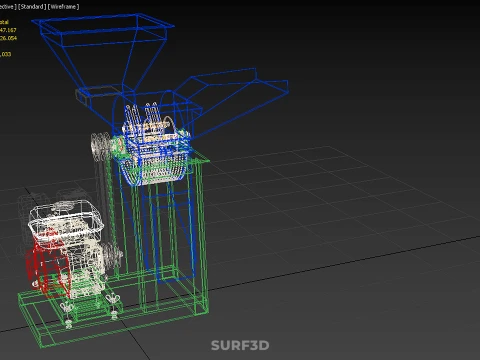 DOUBLE HOPPER CHOPPER CUTTER GRINDER HAMMER MILL MACHINE PETROL 3D Model