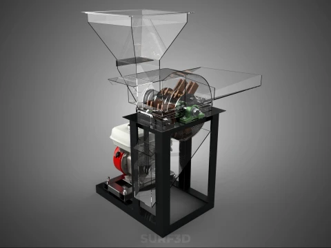 DUAL HOPPER CHOPPER CUTTER GRINDER HAMMER MILL MACHINE GASOLINE 3D Model