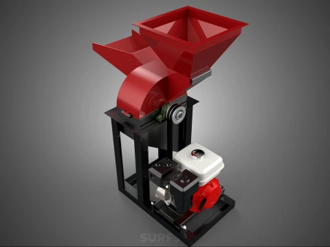 DUAL HOPPER CHOPPER CUTTER GRINDER HAMMER MILL MACHINE GASOLINE 3D Model