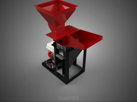 DUAL HOPPER CHOPPER CUTTER GRINDER HAMMER MILL MACHINE GASOLINE 3D Model