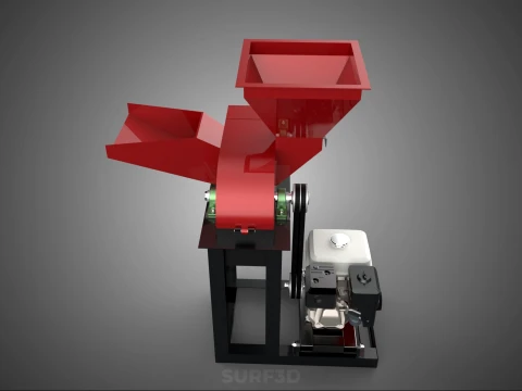 DUAL HOPPER CHOPPER CUTTER GRINDER HAMMER MILL MACHINE GASOLINE 3D Model