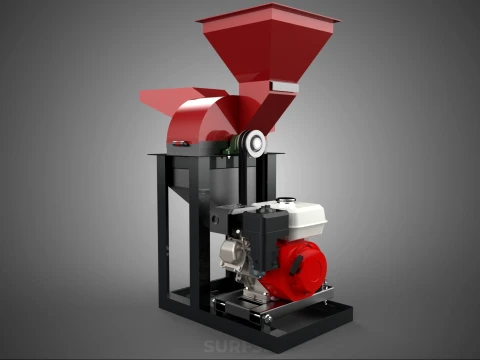 DUAL HOPPER CHOPPER CUTTER GRINDER HAMMER MILL MACHINE GASOLINE 3D Model