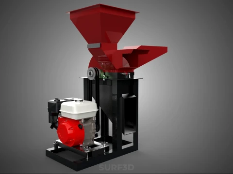 DUAL HOPPER CHOPPER CUTTER GRINDER HAMMER MILL MACHINE GASOLINE 3D Model