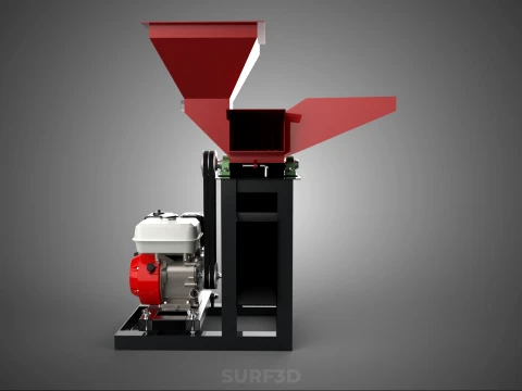 DUAL HOPPER CHOPPER CUTTER GRINDER HAMMER MILL MACHINE GASOLINE 3D Model