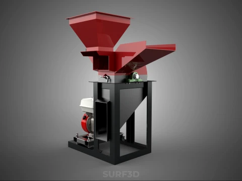 DUAL HOPPER CHOPPER CUTTER GRINDER HAMMER MILL MACHINE GASOLINE 3D Model