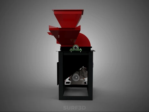 DUAL HOPPER CHOPPER CUTTER GRINDER HAMMER MILL MACHINE GASOLINE 3D Model